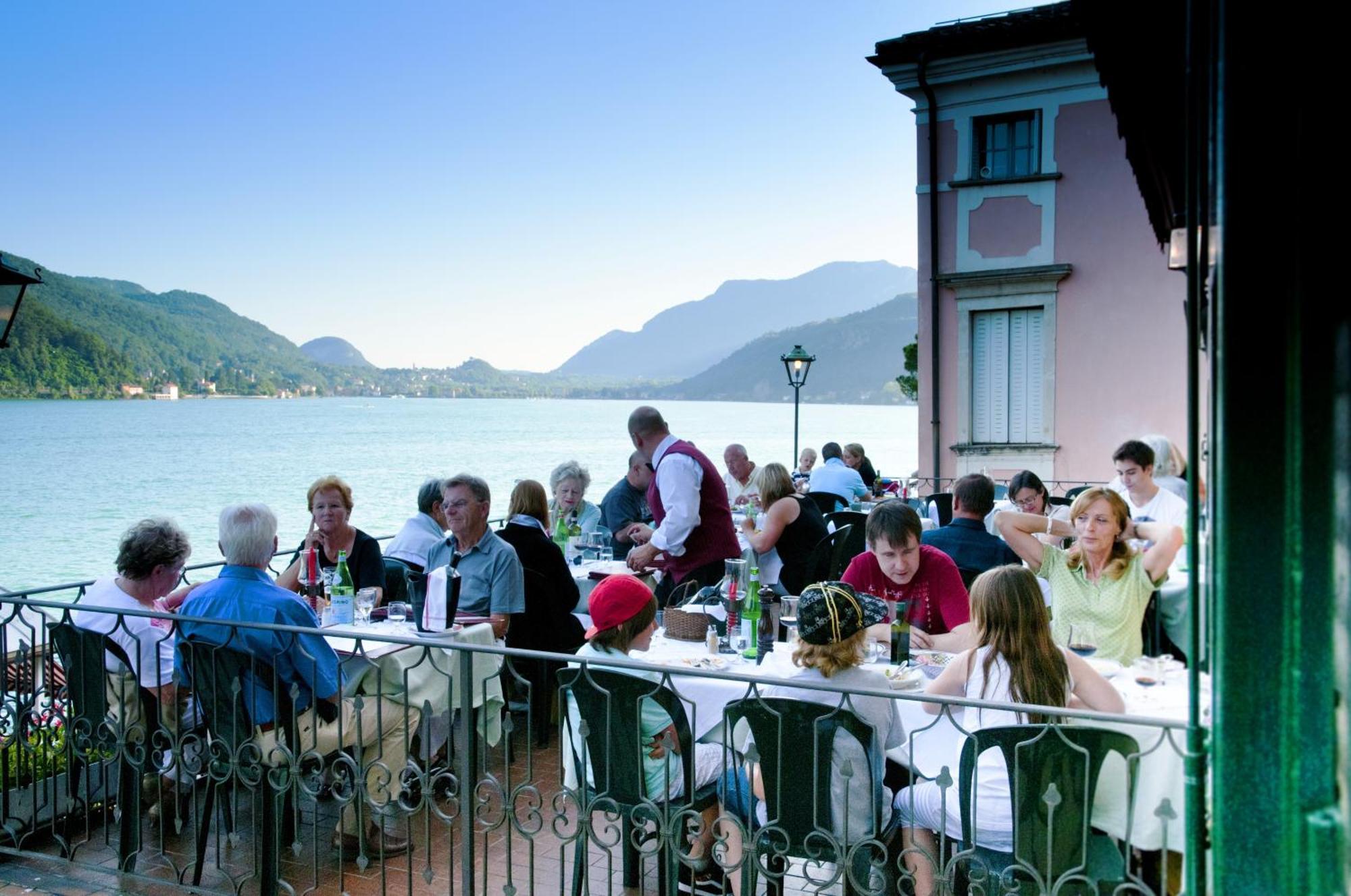 Albergo Ristorante Della Posta Morcote Exterior foto